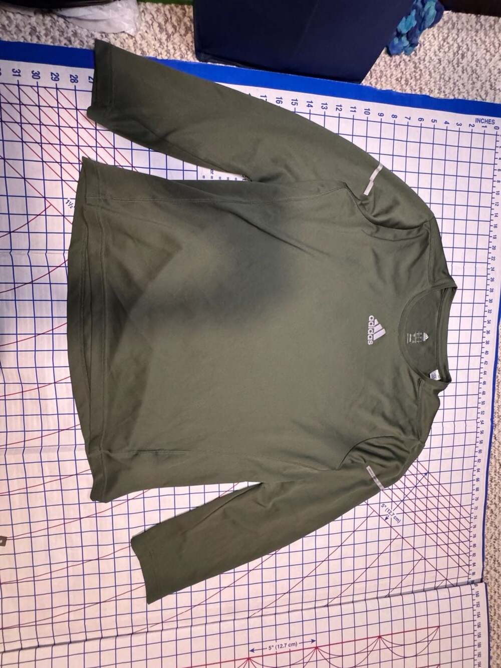 Adidas Climalite Olive Green Long Sleeve Athletic Shirt Size Large
